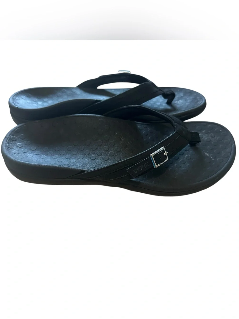 Vionic Patty Black Orthotic Flip Flop Sandals Women's 9 Excellent Condition